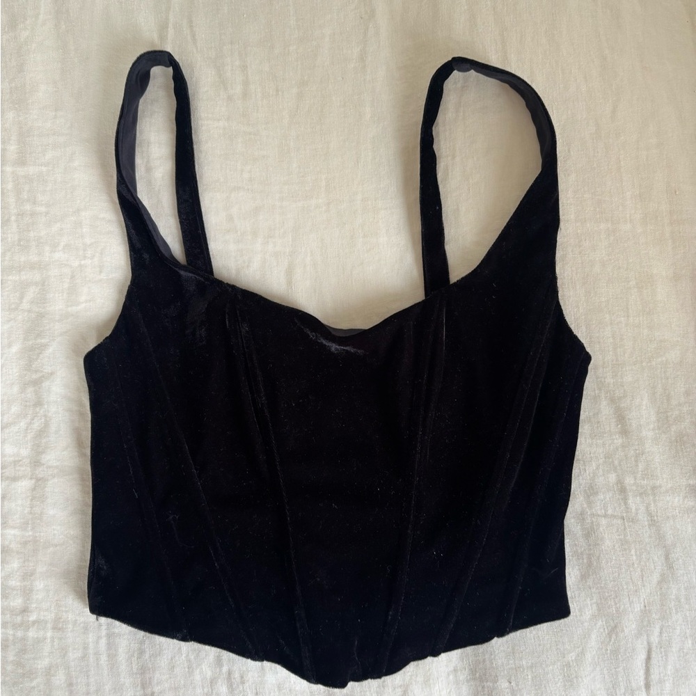 Isalis Black Velvet Corset